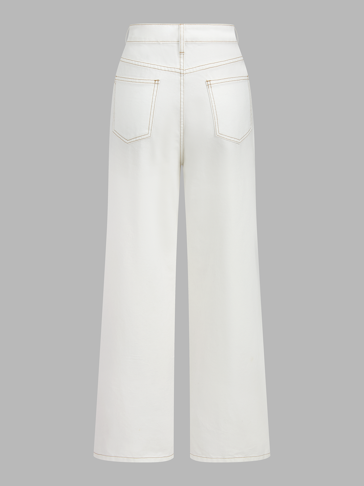 Contrast Stitch Denim Vest & Wide Leg Pants Set for Women Casual