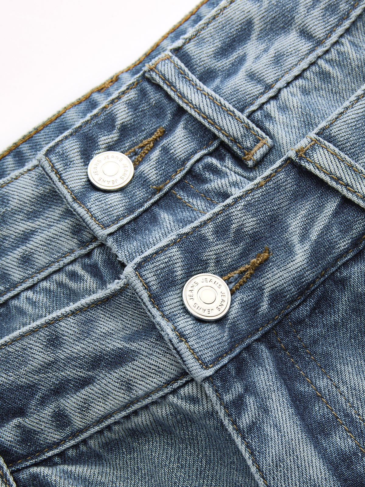 Double Waistband Curved-Leg Denim Pants for Women, Casual Style