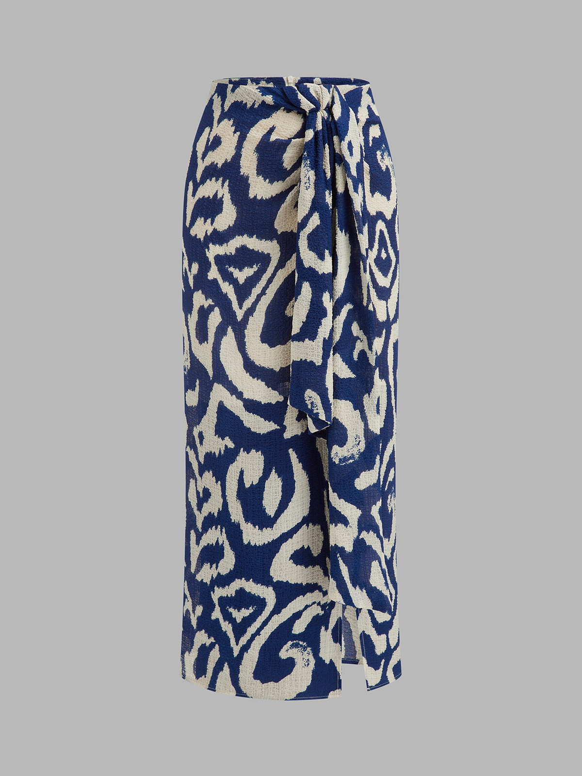 Halter Wrap Top & Abstract Print Skirt Set for Women Summer Fashion