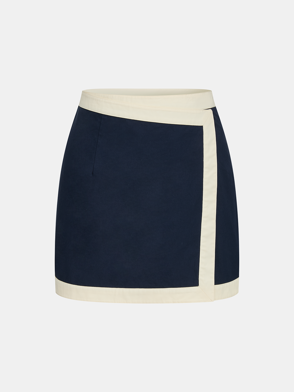 Cotton Contrast Trim Two Piece Skirt Set for Women Comfort Fit