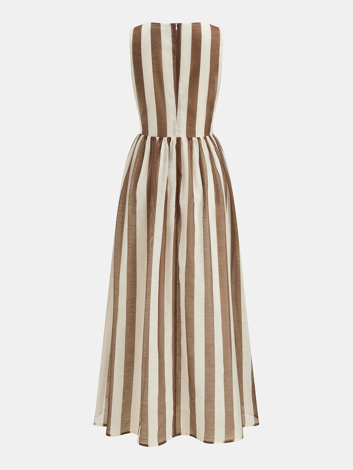 Sleeveless V-Neck Striped Cut-Out Maxi Dress for Women Summer Casual