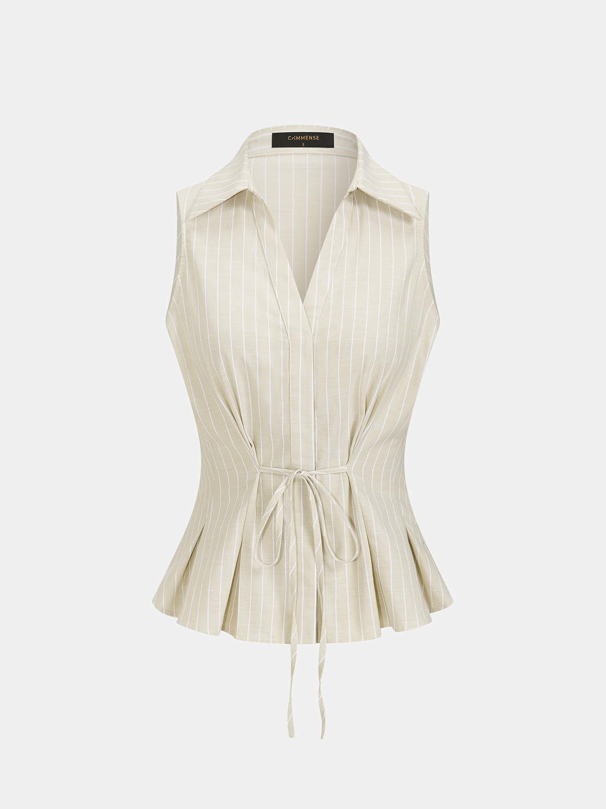 Cotton Striped Sleeveless Two Piece Shorts Set for Women Summer Casual