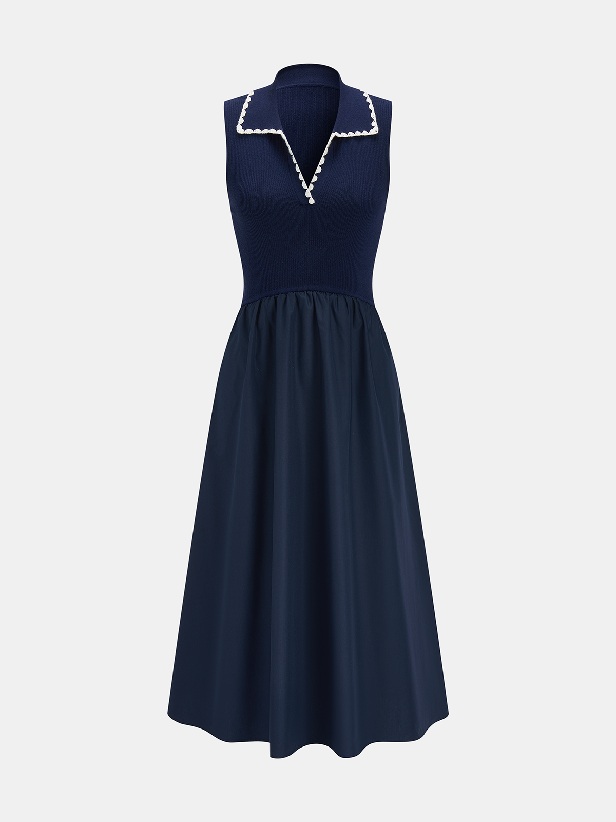 Sleeveless Collared Pocketed Maxi Dress for Women with Button Front