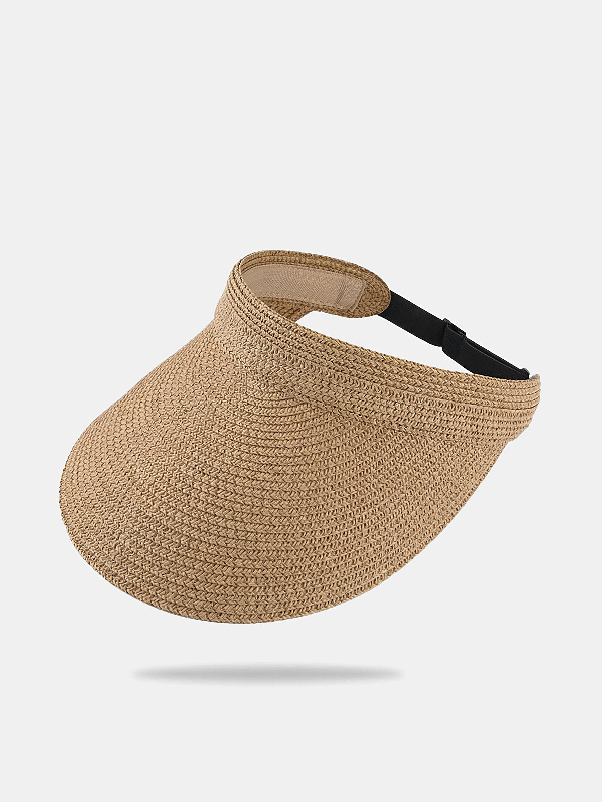 Straw Woven Adjustable Visor Hat with UV Protection for Outdoor Use