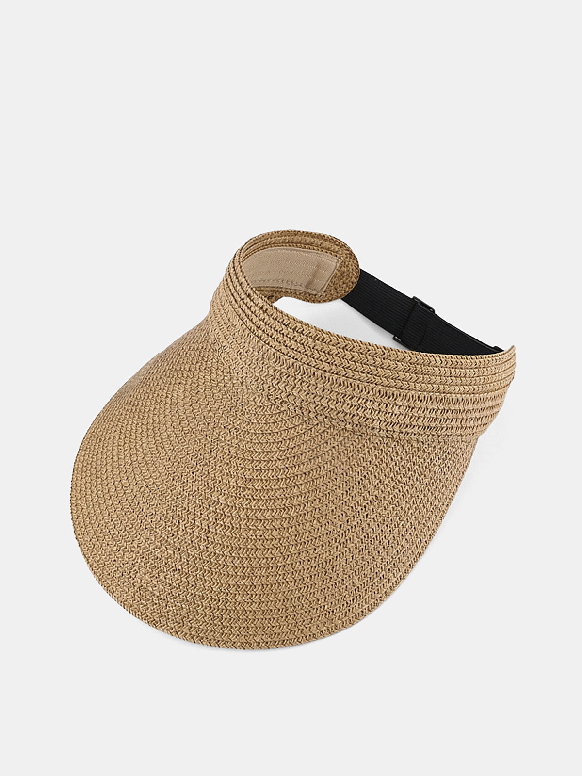 Straw Woven Adjustable Visor Hat with UV Protection for Outdoor Use