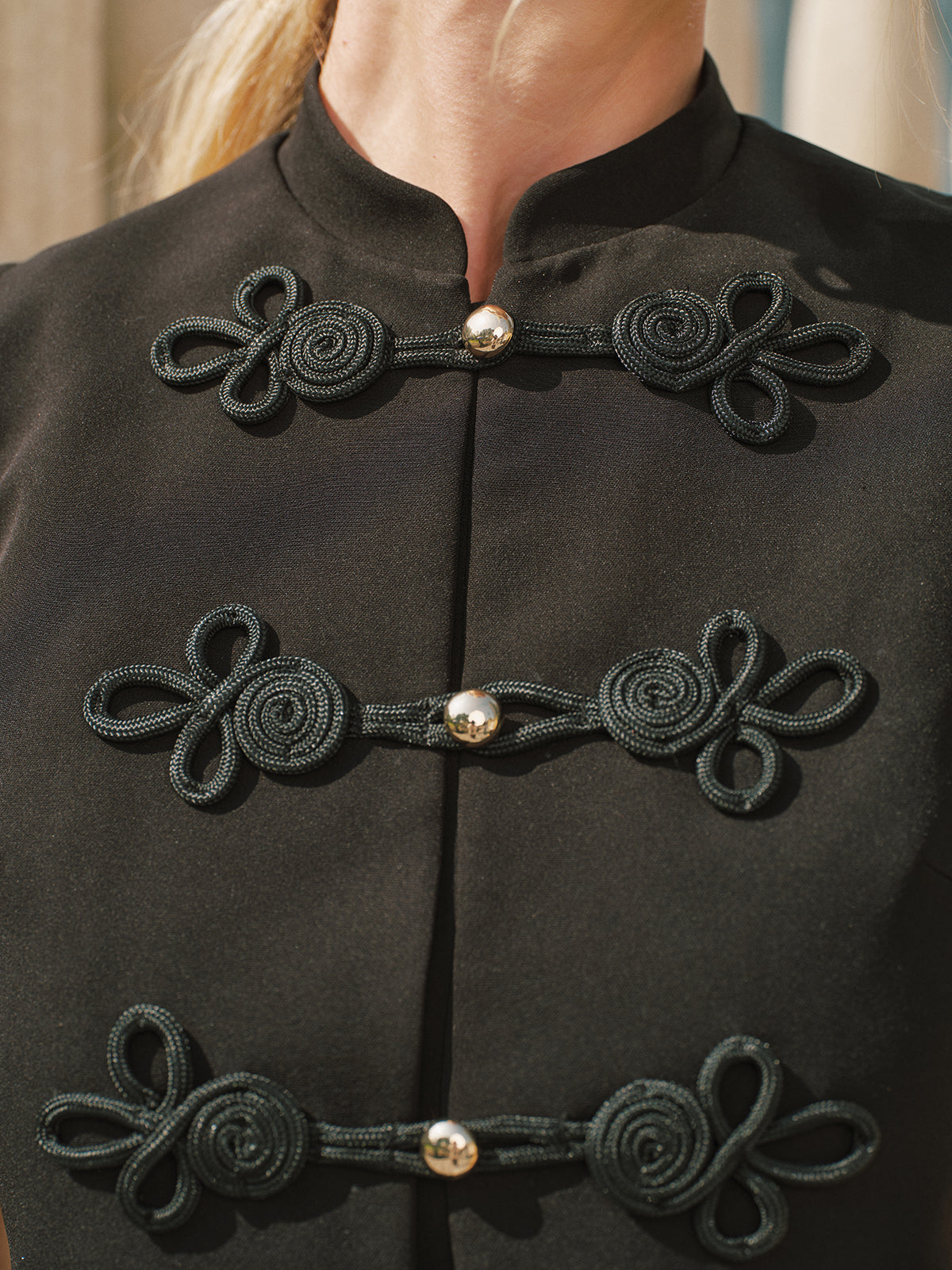 Mandarin Collar Chinese Knot Vest Traditional Sleeveless Design
