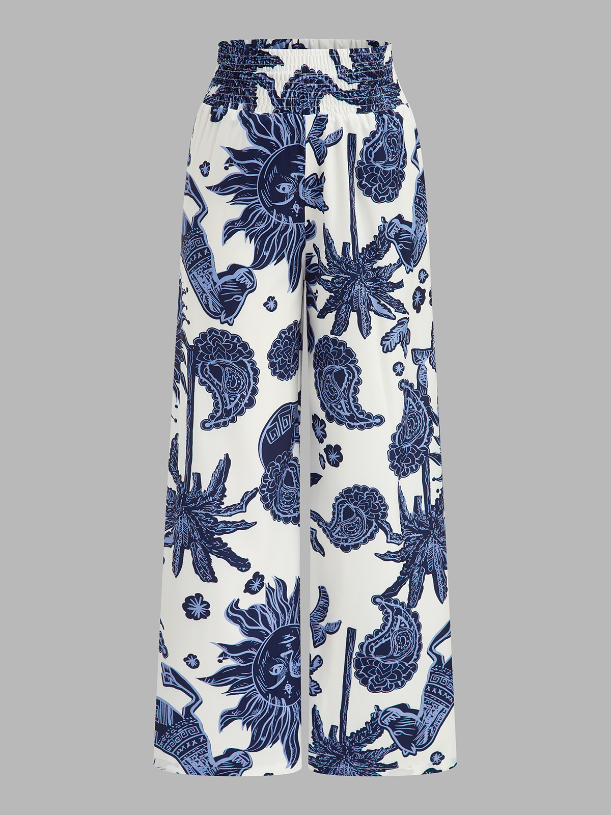 Printed Tie-Shoulder Top & Elastic Waist Pants Set for Women's Casual Wear