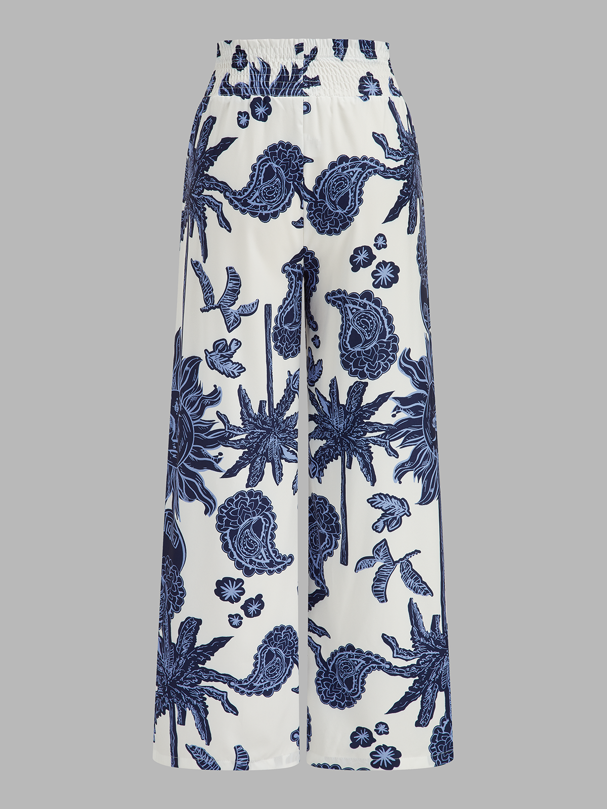 Printed Tie-Shoulder Top & Elastic Waist Pants Set for Women's Casual Wear