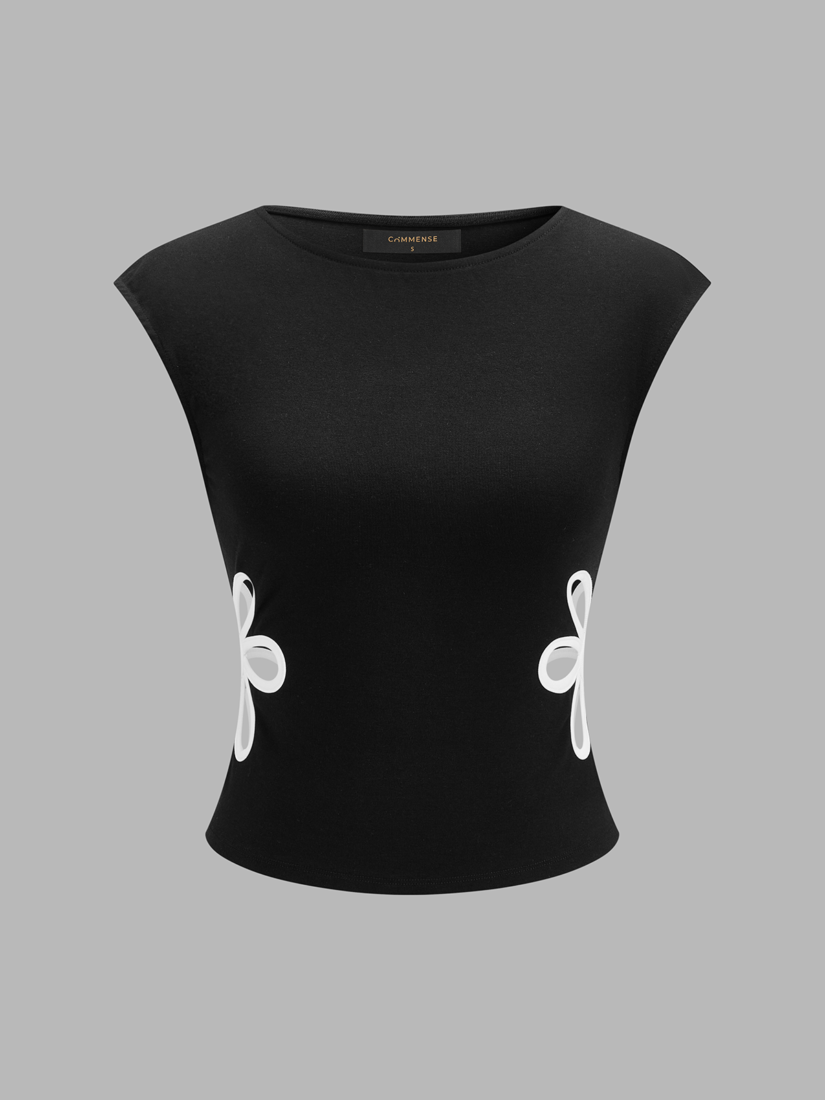 Flower Cutout Sleeveless Fitted Top Women's Summer Fashion