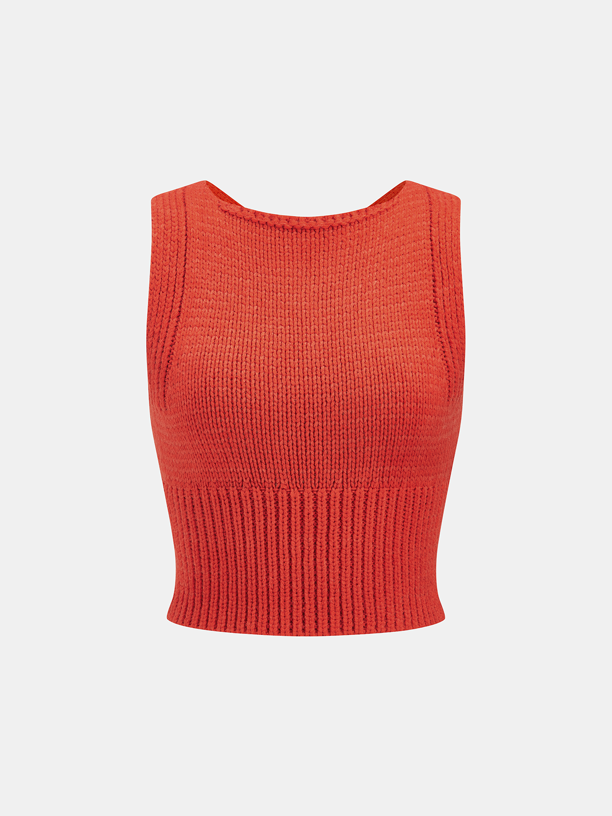 Crisscross Back Cropped Knitted Tank Top for Women Summer Casual