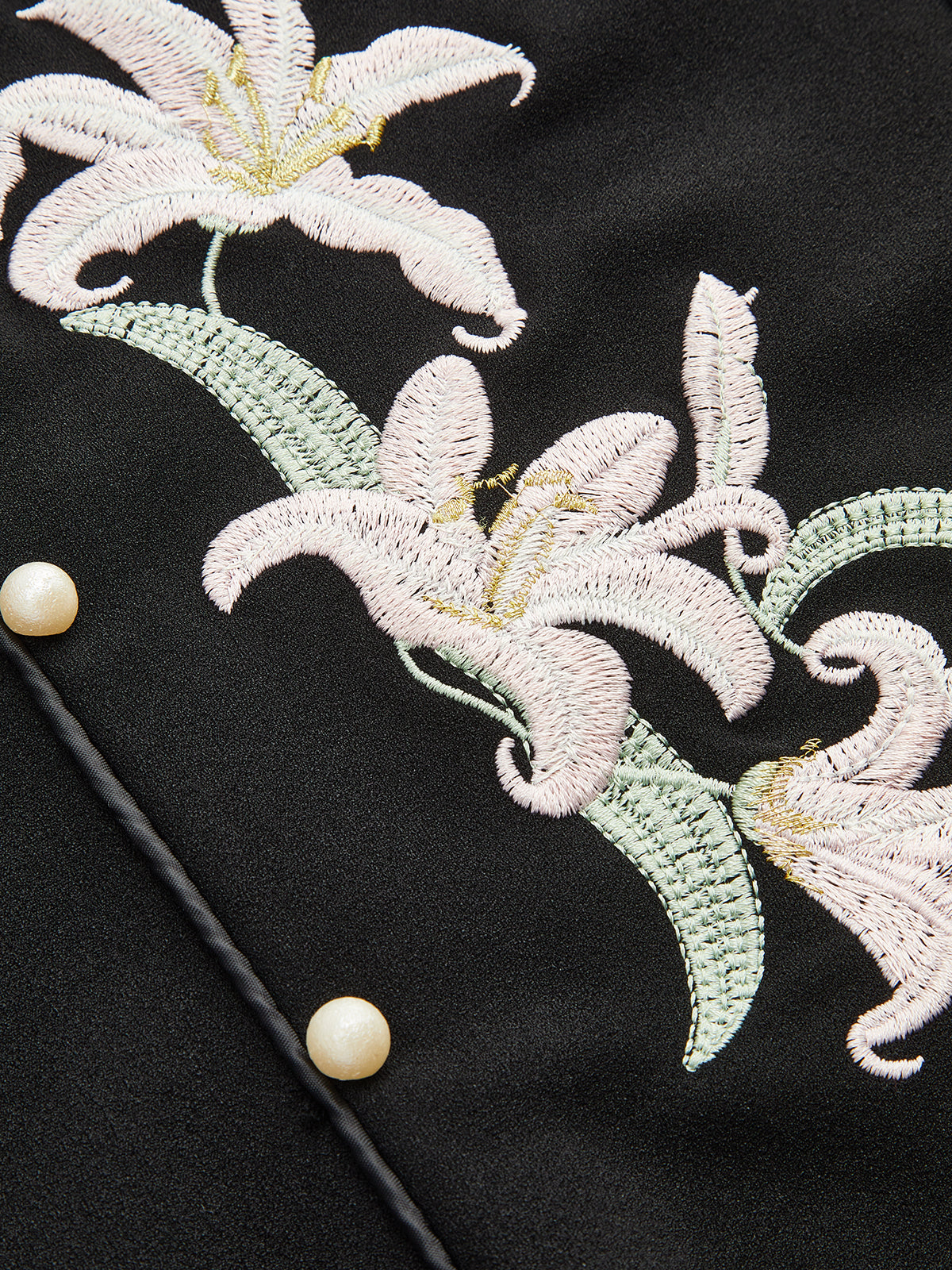 Floral Embroidered Cheongsam Maxi Dress for Women Traditional Elegance