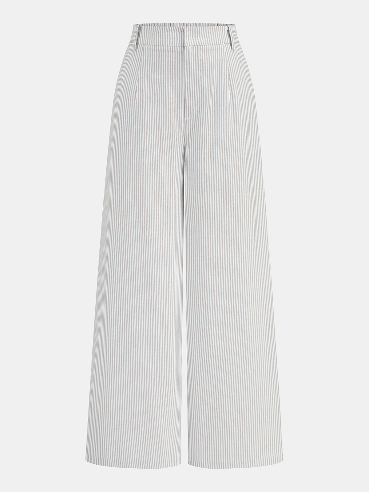 Scallop Edge Pinstripe Vest & Pants Set for Women, Tailored Fit