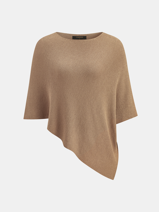 Asymmetric Hem Batwing Knit Top Women's Casual Fall Wear