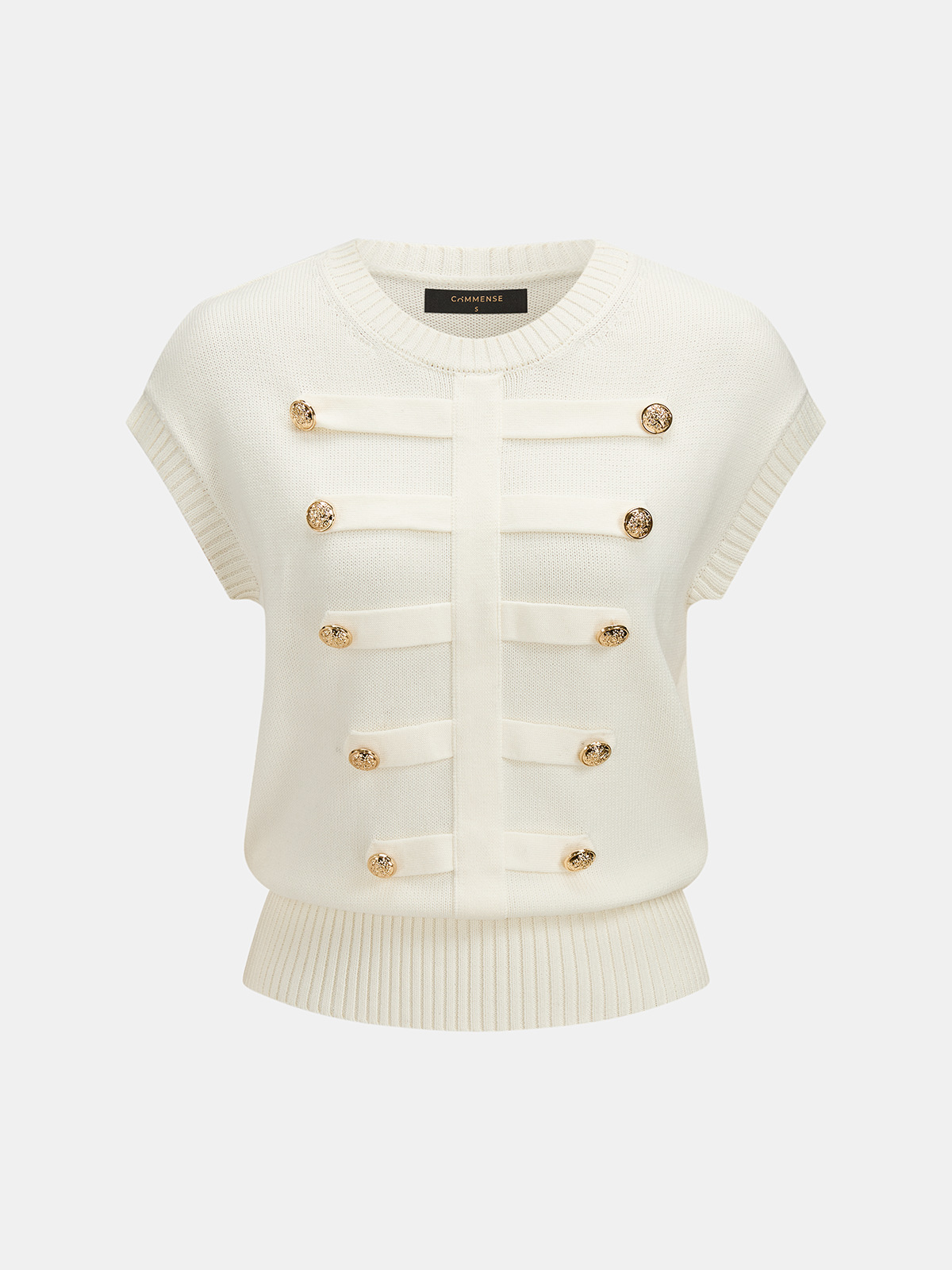 Napoleon Metal Detail Slim Fit Crew Neck Knit Top Sweater