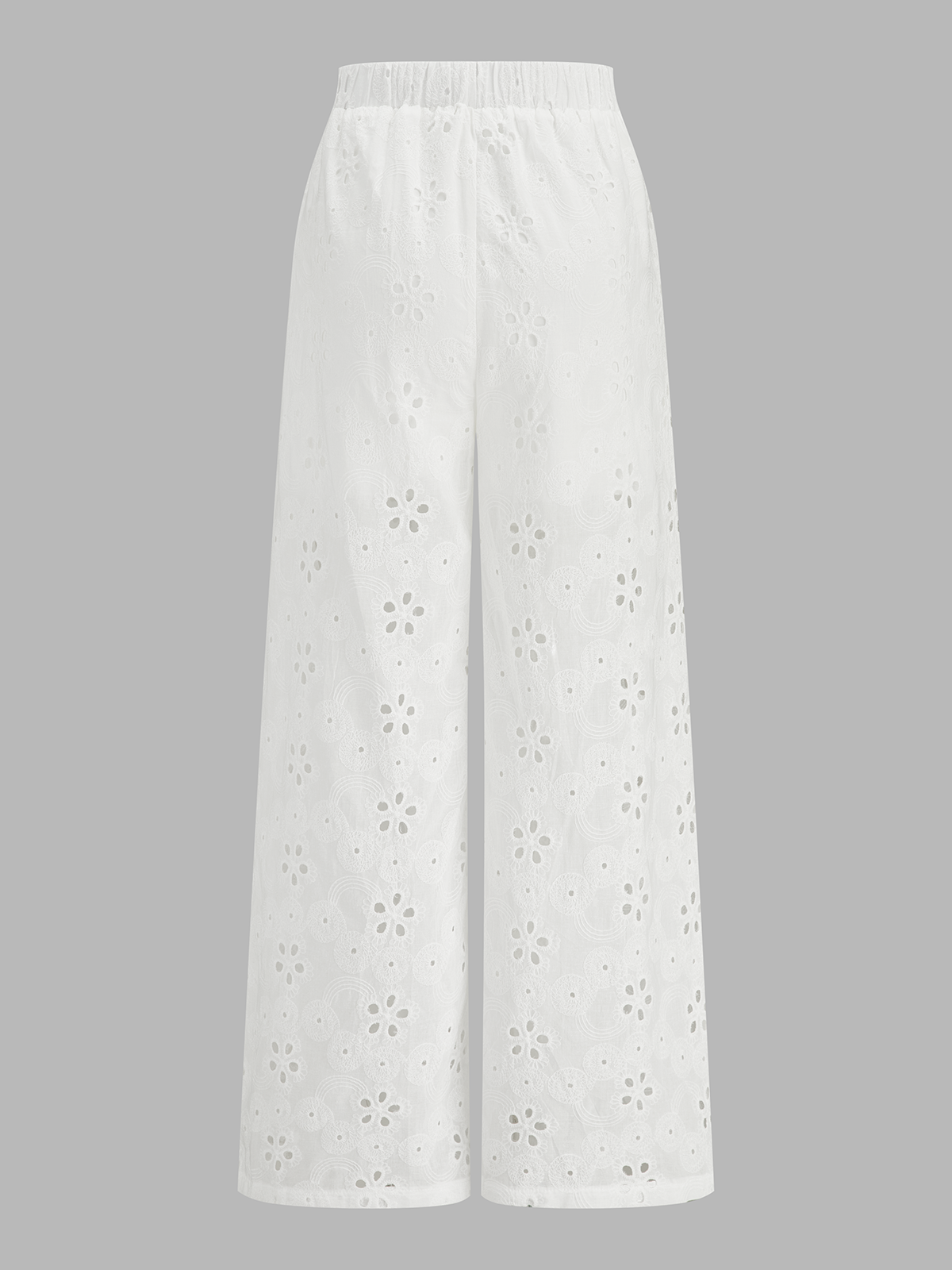 Eyelet Embroidery Two Piece Pants Set for Women, Casual Summer Outfit