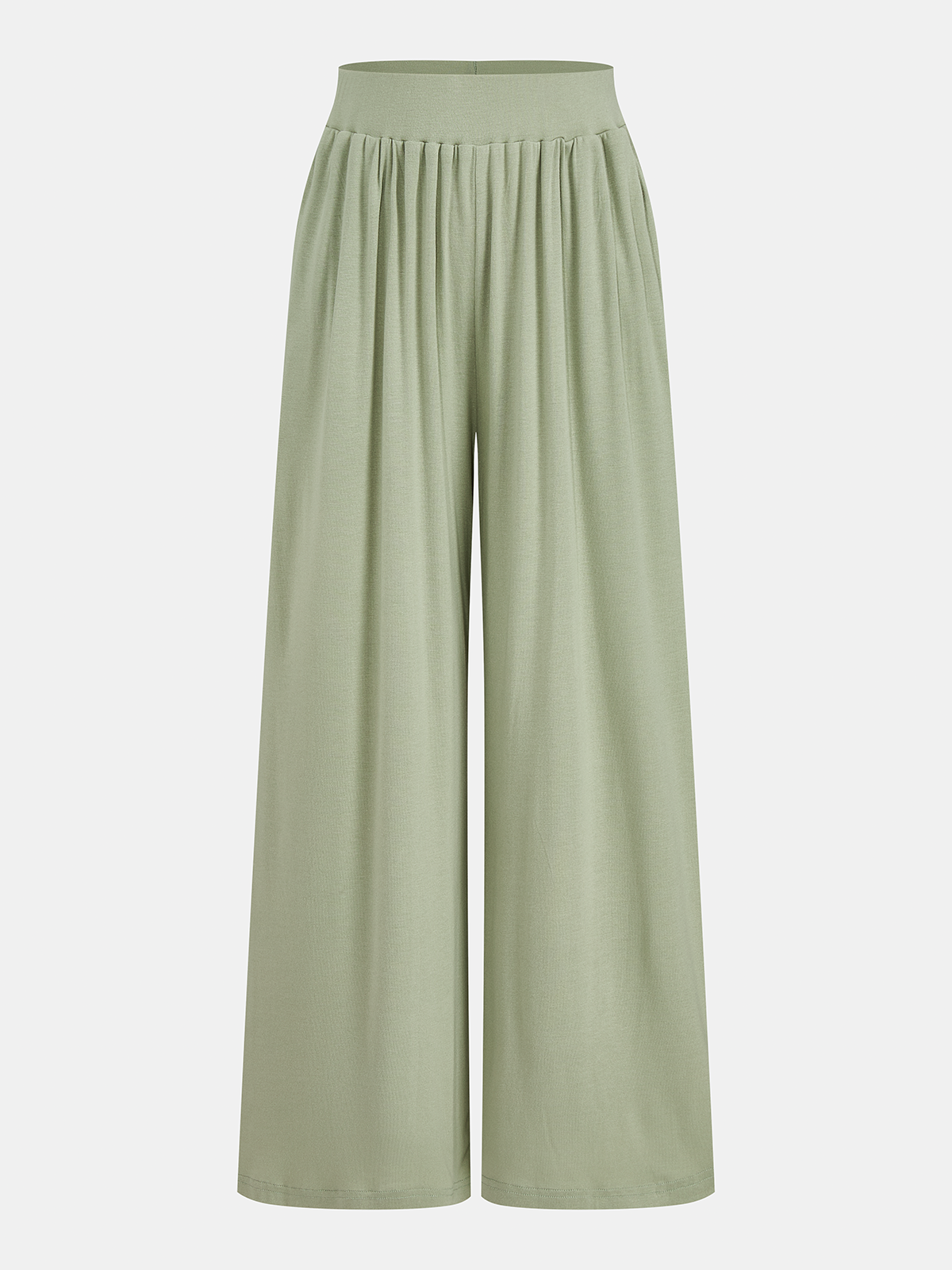 Draped Jersey Top & Wide-Leg Pants Set for Women Comfort Fit