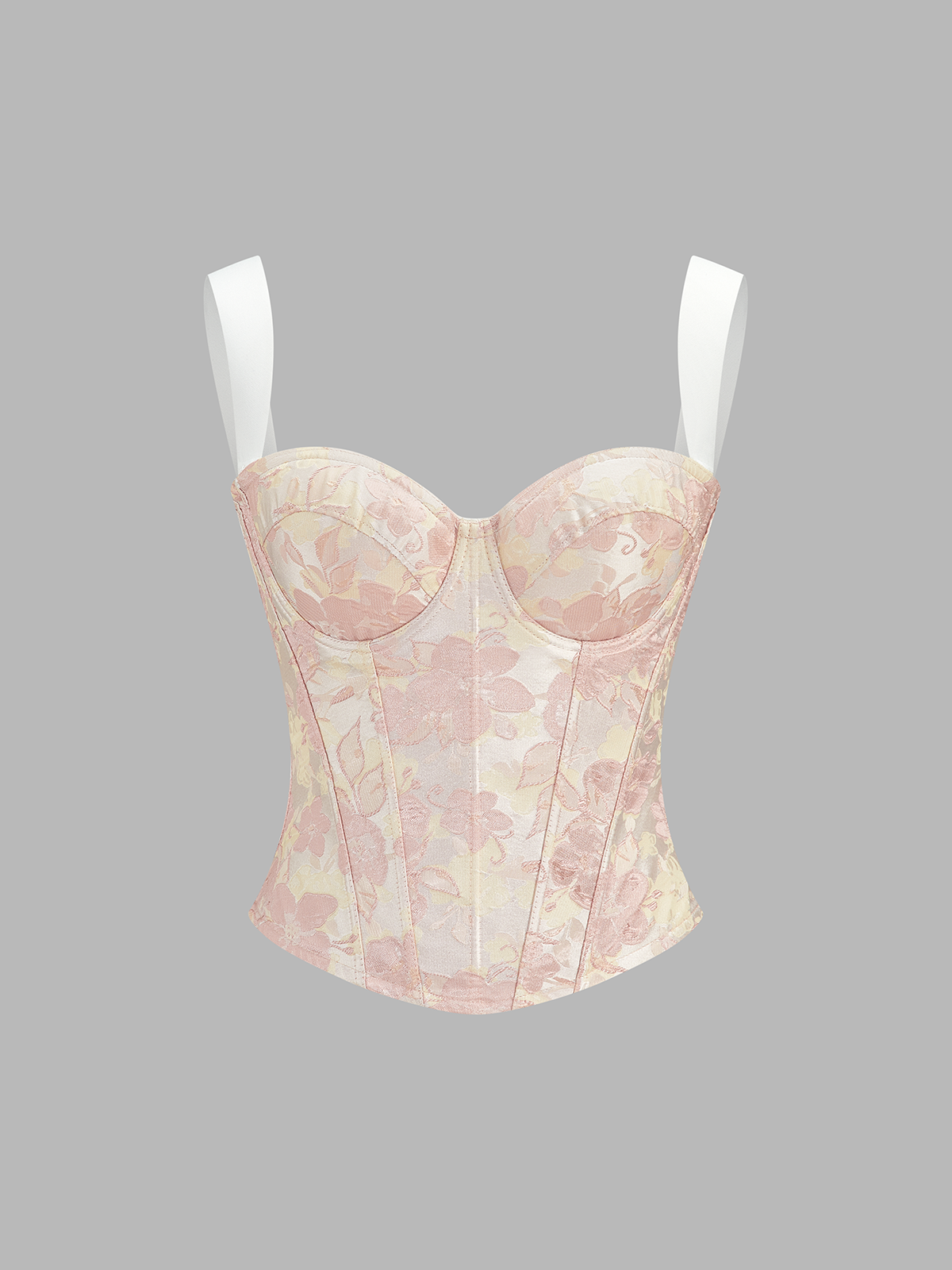 Floral Jacquard Corset Top for Women Elegant Evening Wear