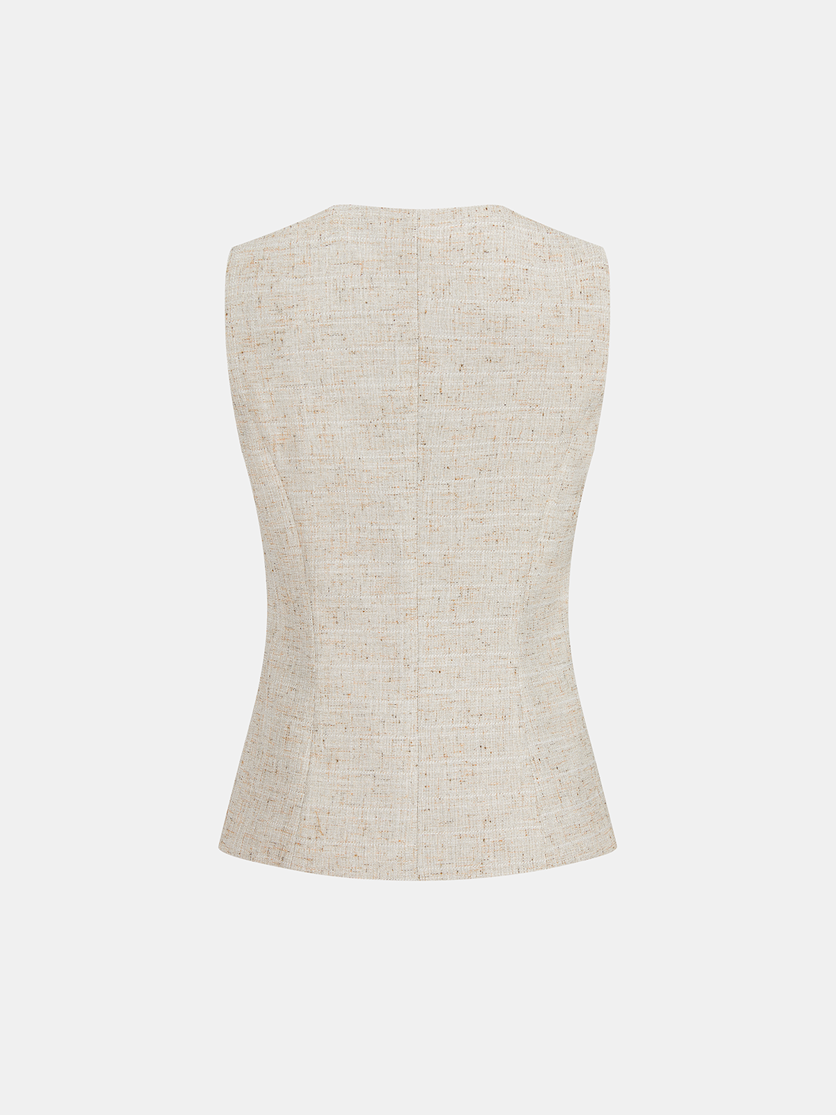 Textured Asymmetric Buttoned Vest with Unique High Collar Design