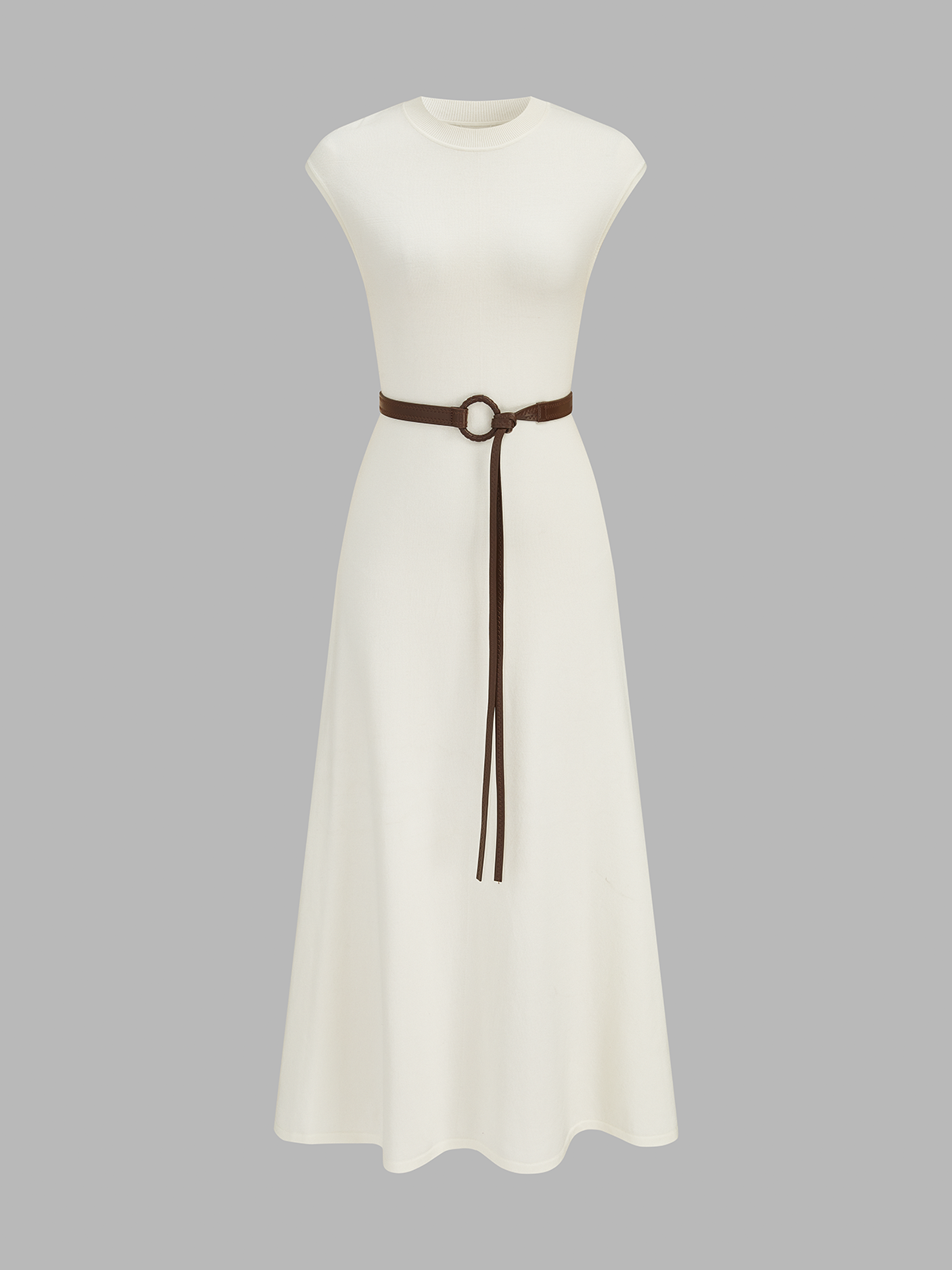 Sleeveless Knit Belted Maxi Dress for Women Casual Summer Style