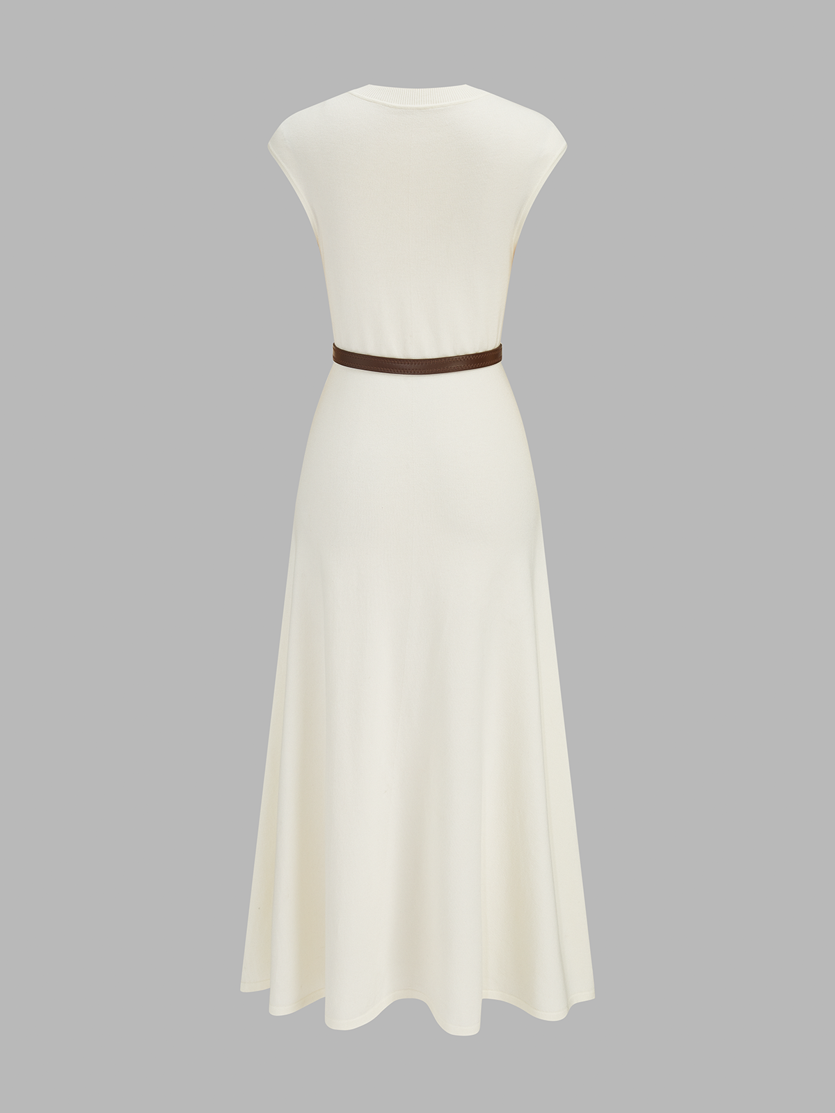 Sleeveless Knit Belted Maxi Dress for Women Casual Summer Style