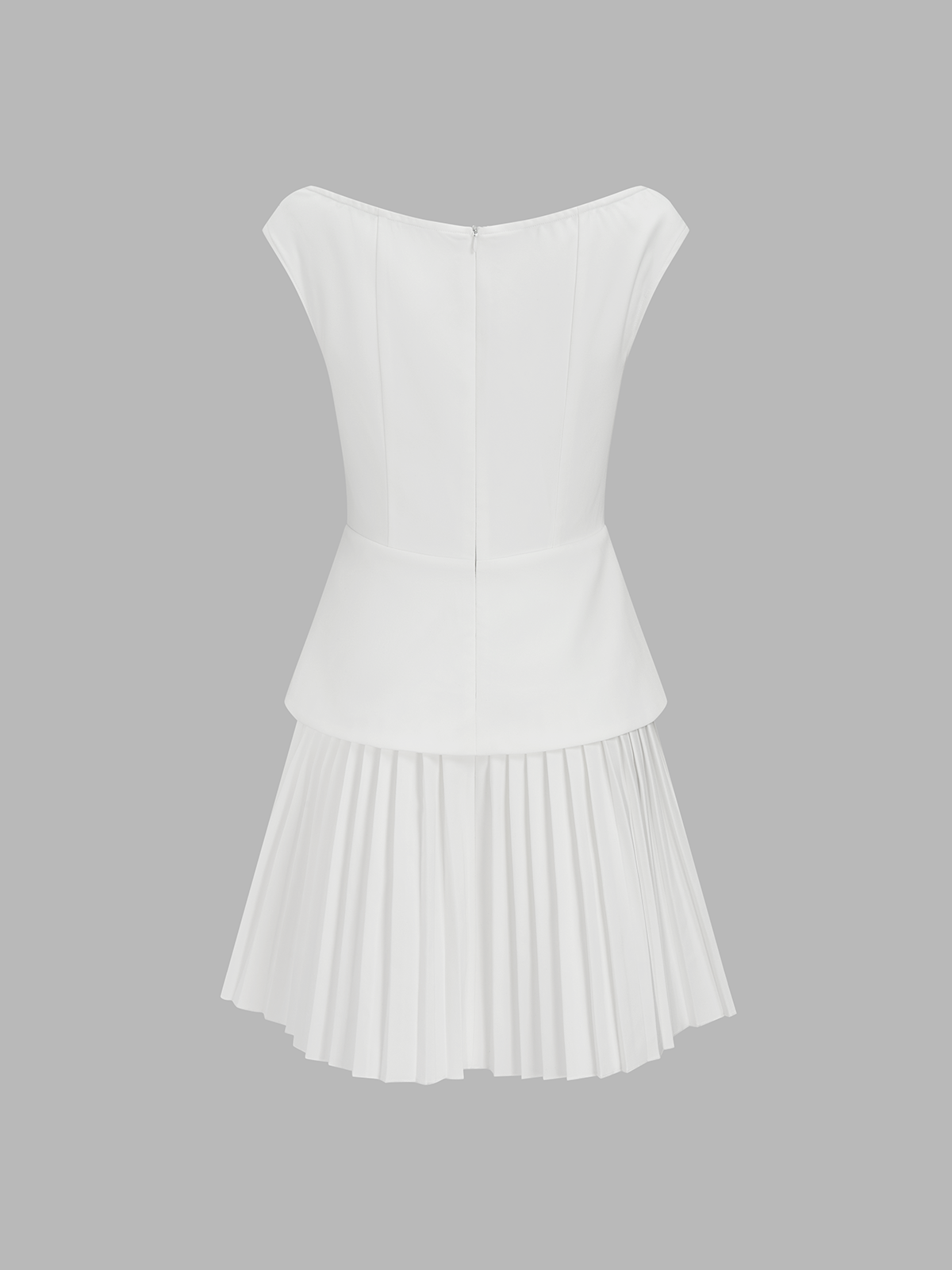 Sleeveless V Neck Pleated Mini Dress Casual Summer Flare