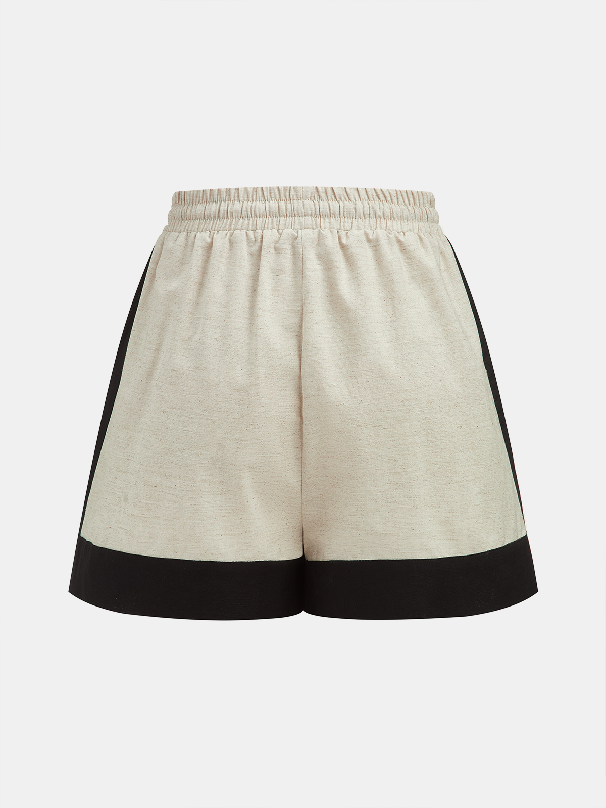Cotton Linen Contrast Trim Top & Shorts Set for Women Casual Summer Wear