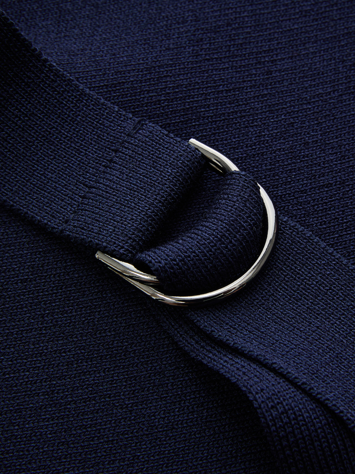 Buckle Detail Contrast Trim Knit Vest with Adjustable Strap Closure