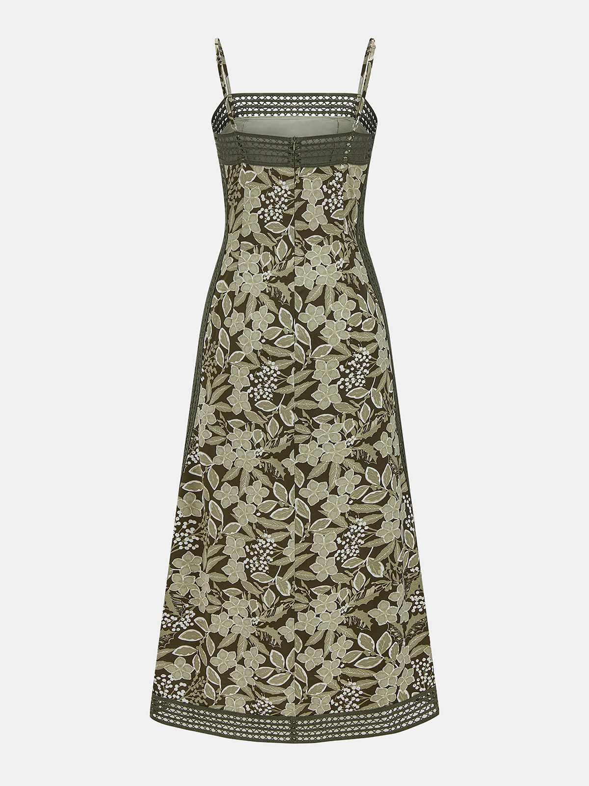 Crochet Trim Floral Print Slip Dress with Boho Style Accents
