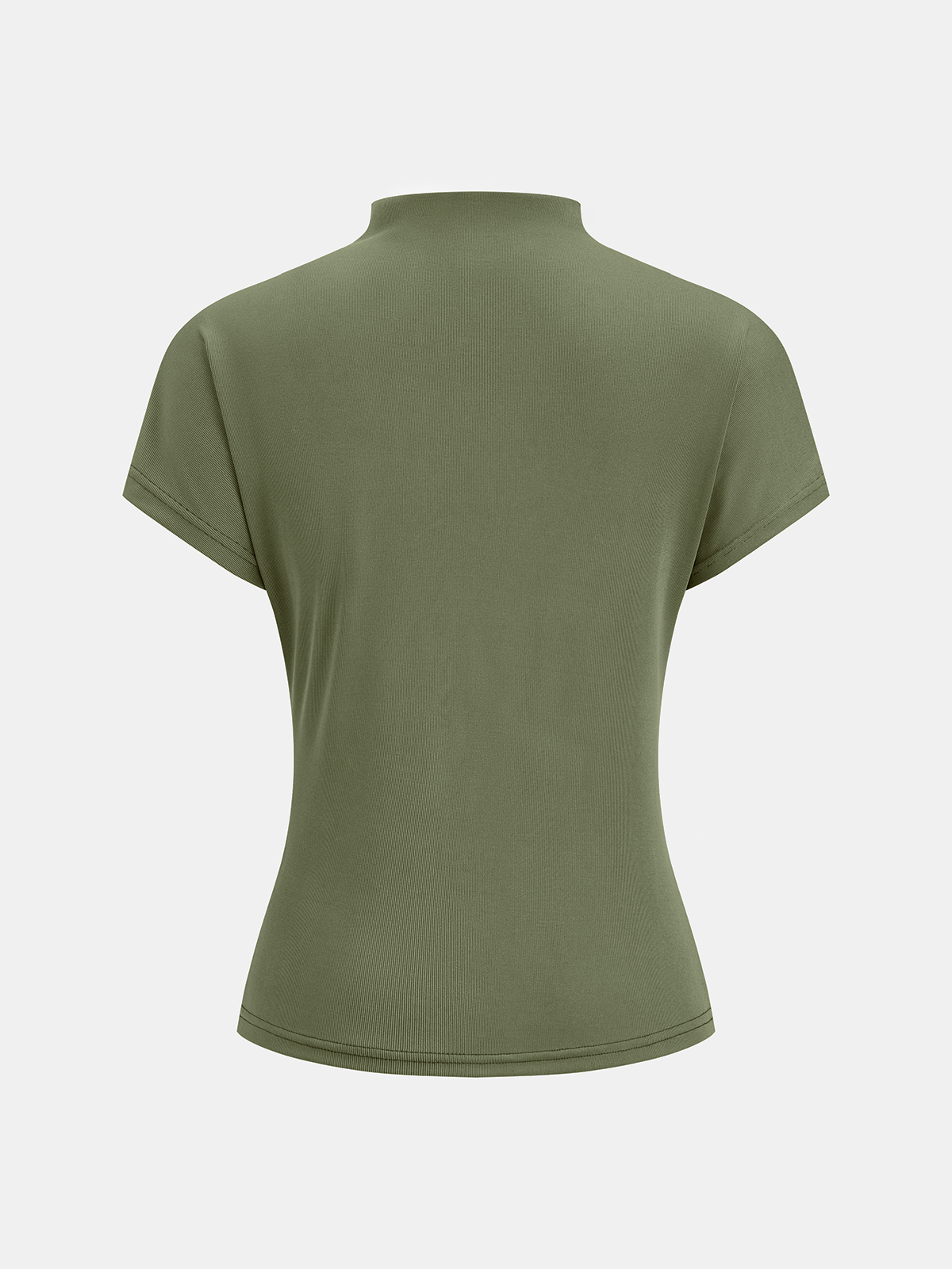 Ruched Mock Neck Short Sleeve Top with Elegant Fit