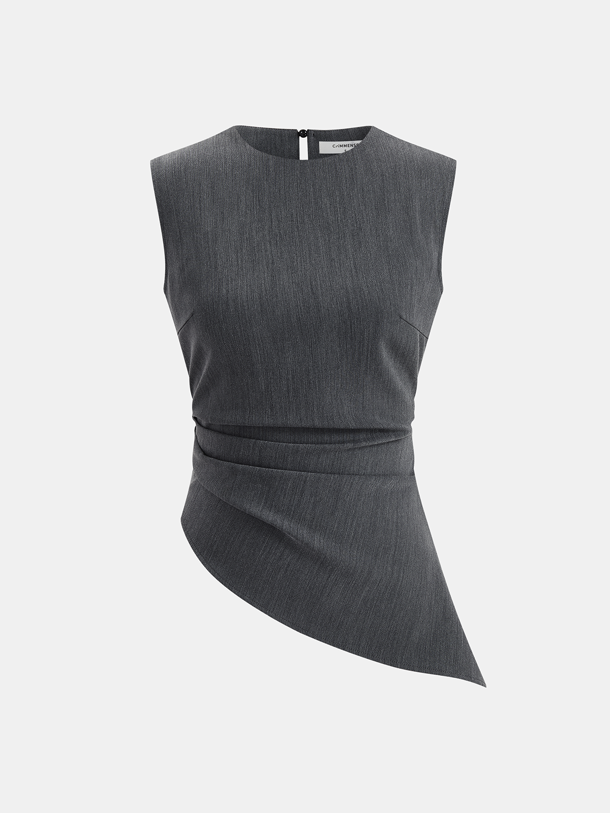 Sleeveless Asymmetric Top & Pleated Pants Set for Women's Formal Wear