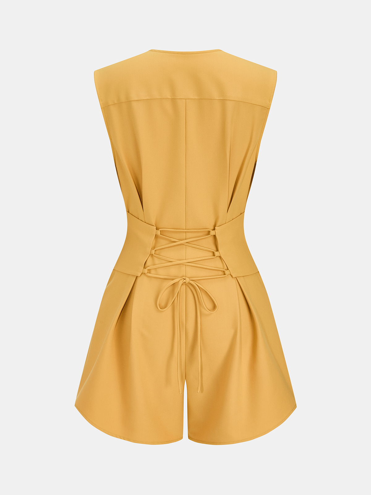 Sleeveless V Neck Cinched Waist Romper for Women, Casual Summer Style