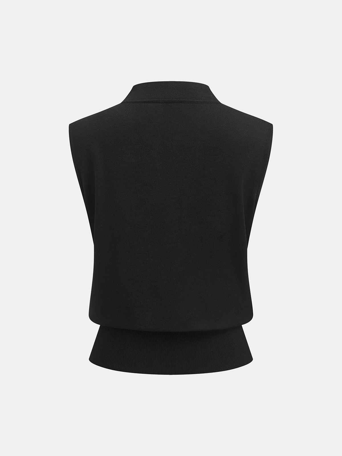 Mandarin Collar Keyhole Toggle Sweater Vest Casual Knitwear Fashion