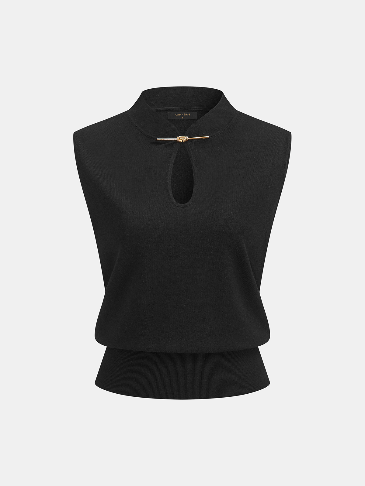 Mandarin Collar Keyhole Toggle Sweater Vest Casual Knitwear Fashion