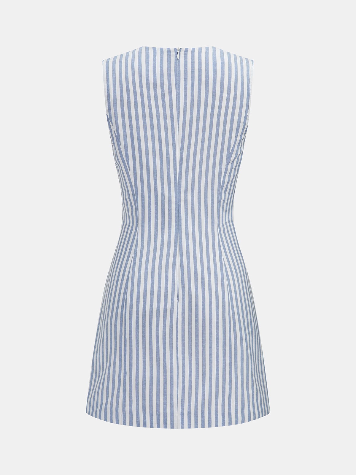 Scallop Trim Striped Sleeveless Mini Dress for Women Summer Casual