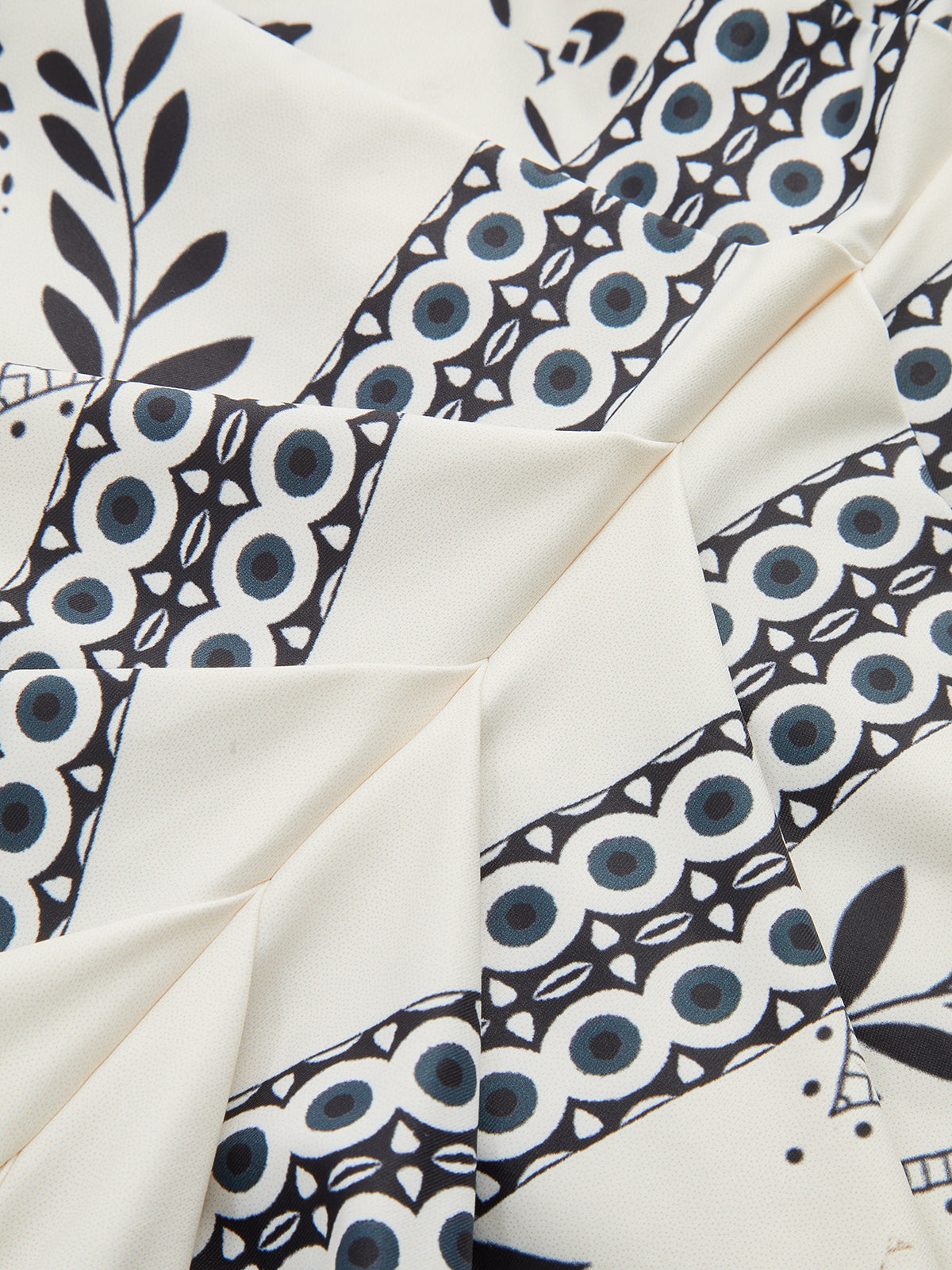 Palm Leaf Print Deep V Neck Flowy Summer Maxi Dress