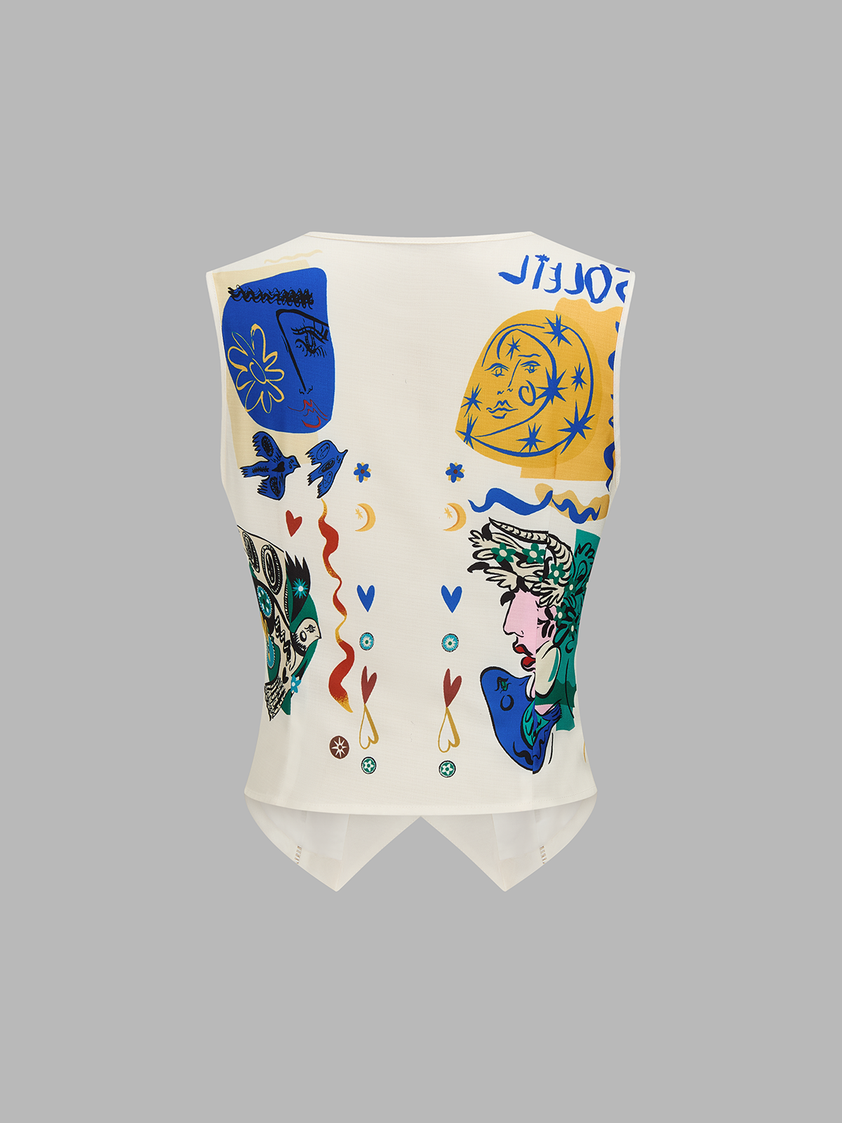 Abstract Art Print Vest & Shorts Set - Trendy Summer Casual Outfit