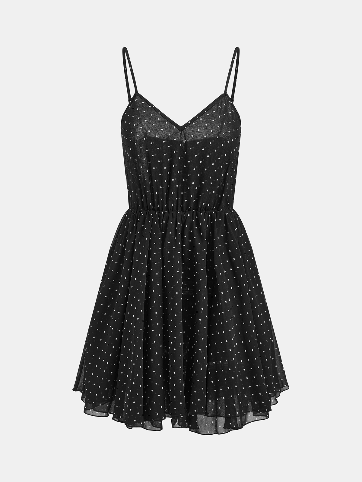 Polka Dot Chiffon Two Piece Flowy Dress Set for Women