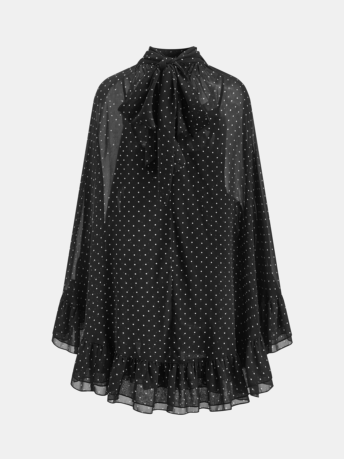 Polka Dot Chiffon Two Piece Flowy Dress Set for Women