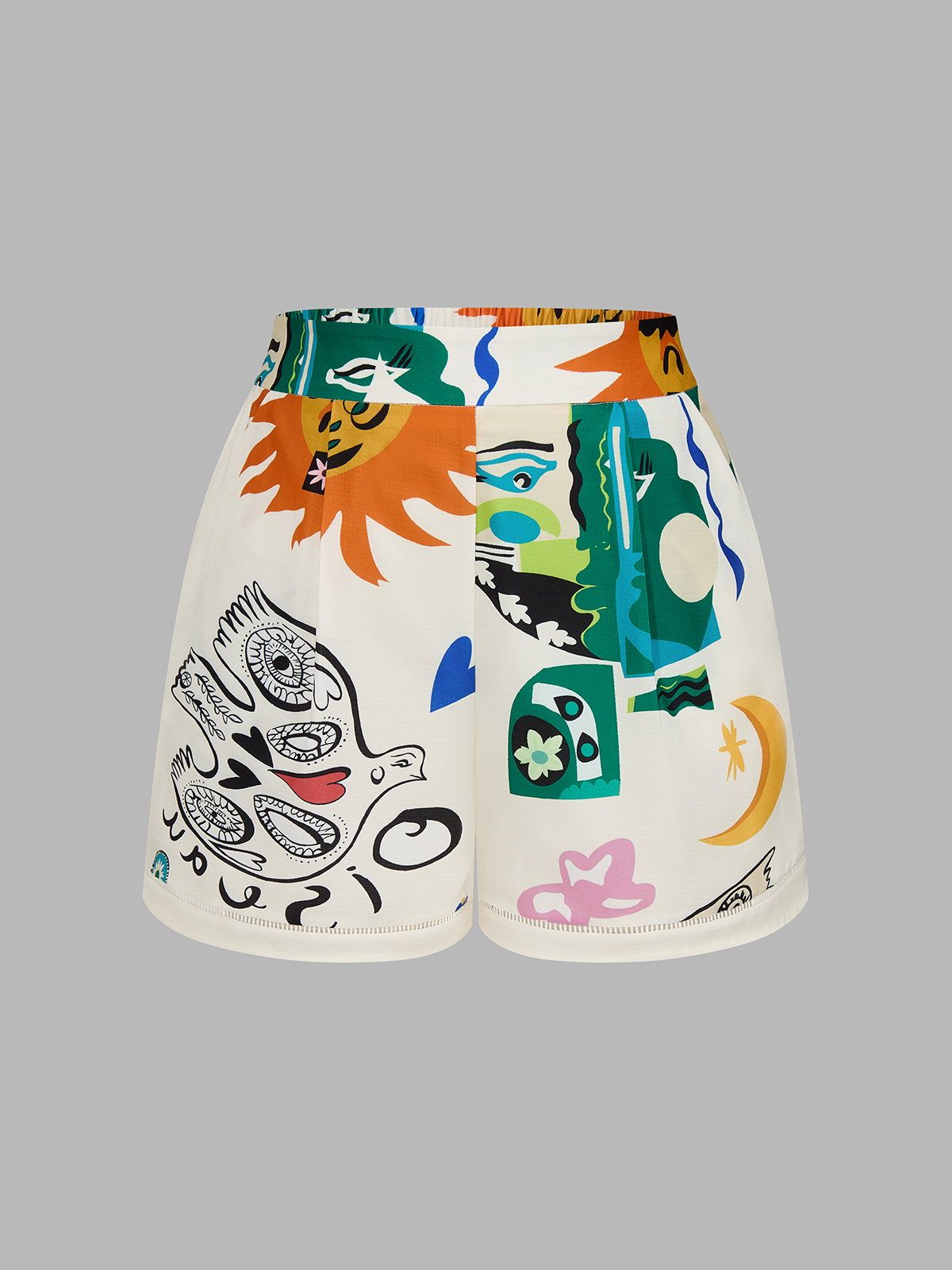 Abstract Art Print Vest & Shorts Set - Trendy Summer Casual Outfit