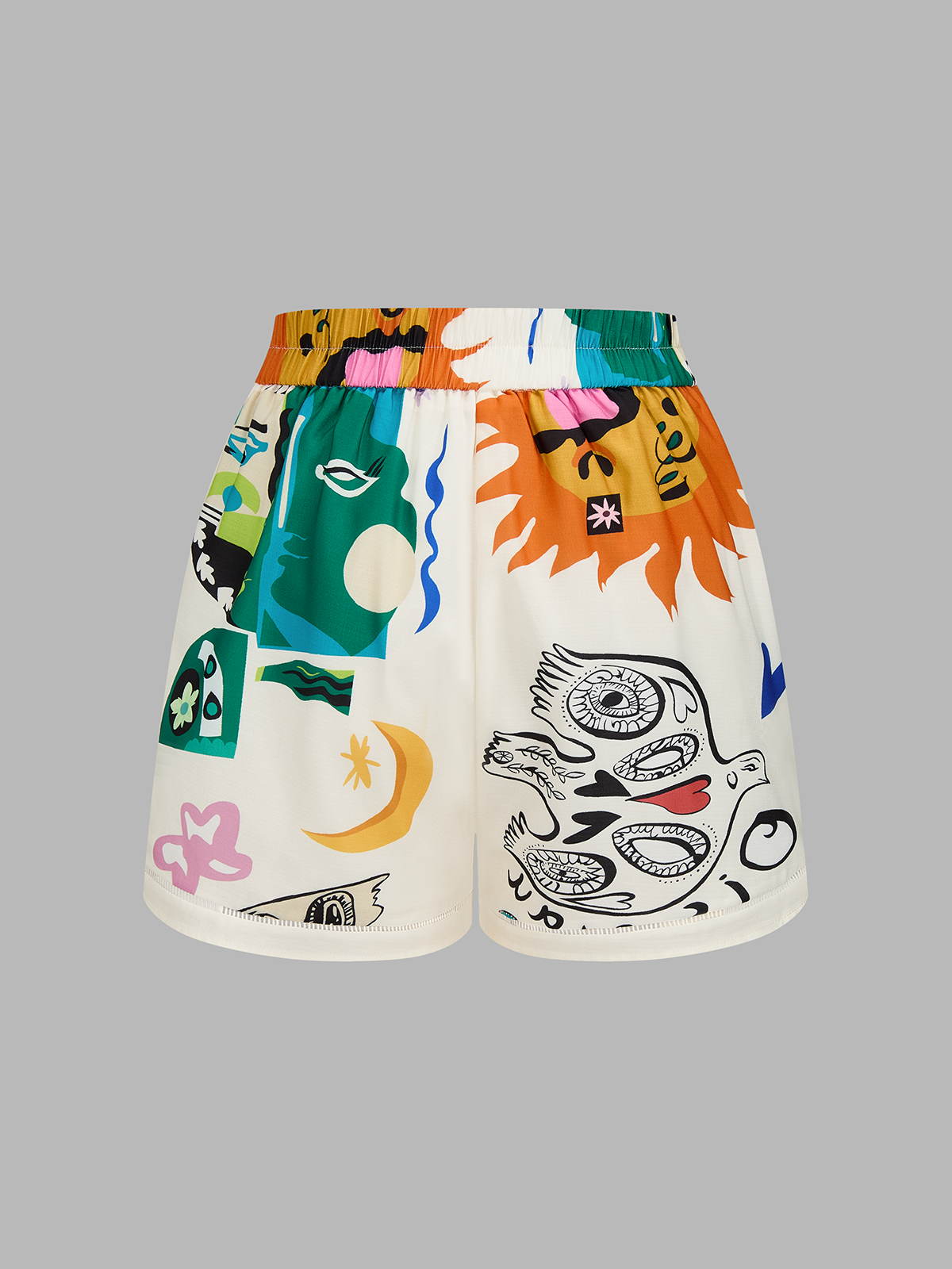 Abstract Art Print Vest & Shorts Set - Trendy Summer Casual Outfit