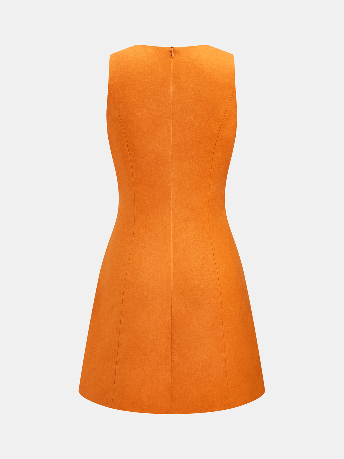Linen-Blend Keyhole Neck Sleeveless Mini Dress for Women Summer Casual