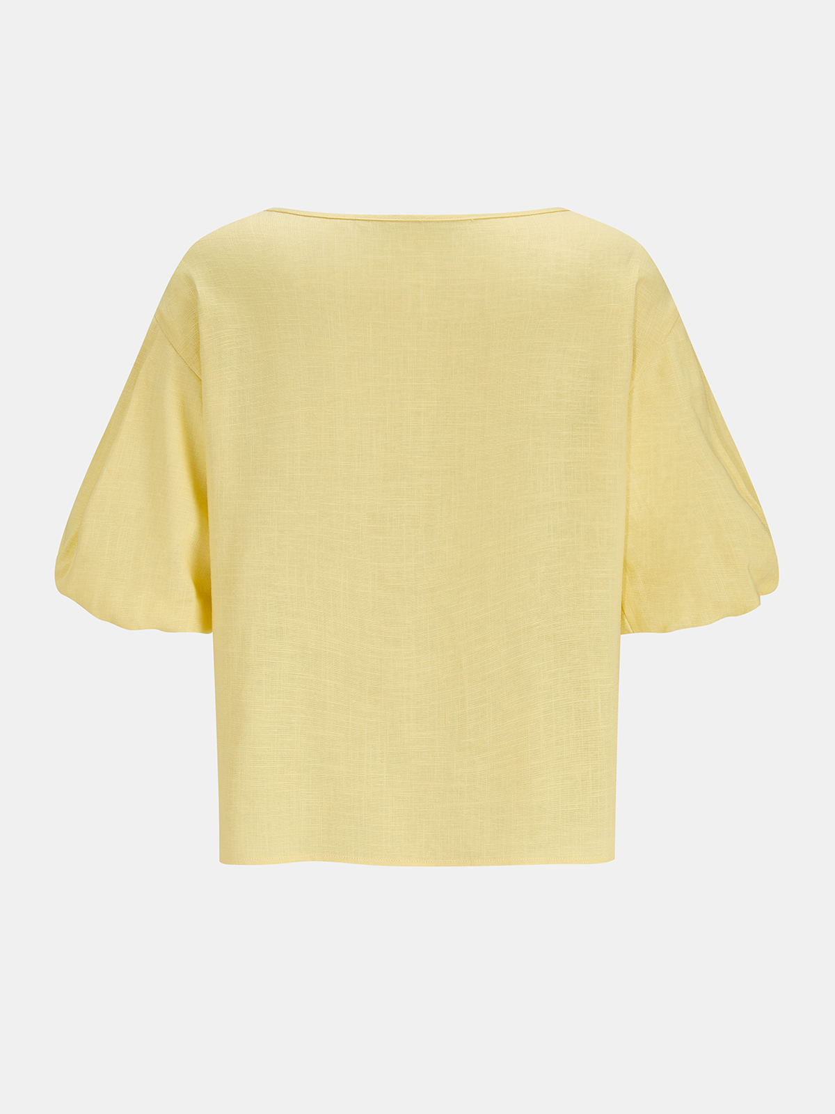 Keyhole Puff Sleeve Tencel Linen Blend Blouse for Women, Casual Elegant Top
