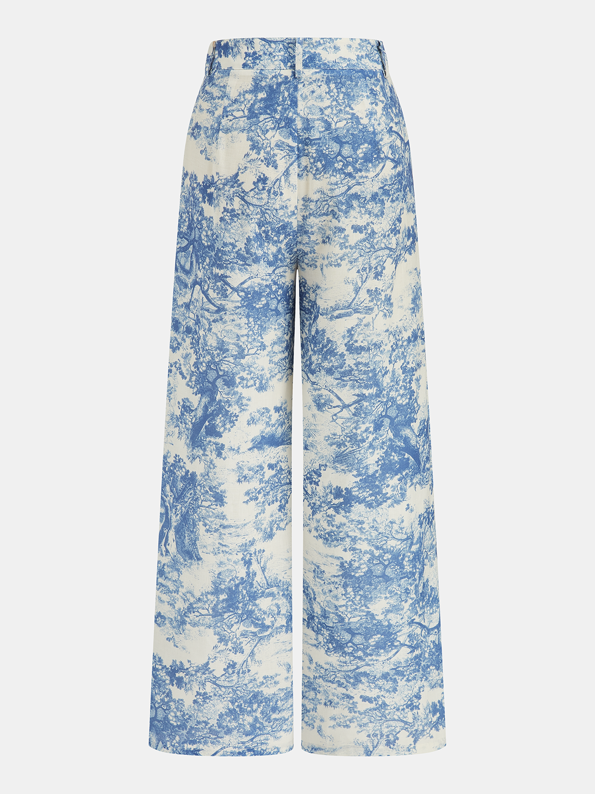 Toile Print Vest & Wide-Leg Pants Set Women's Casual Outfit