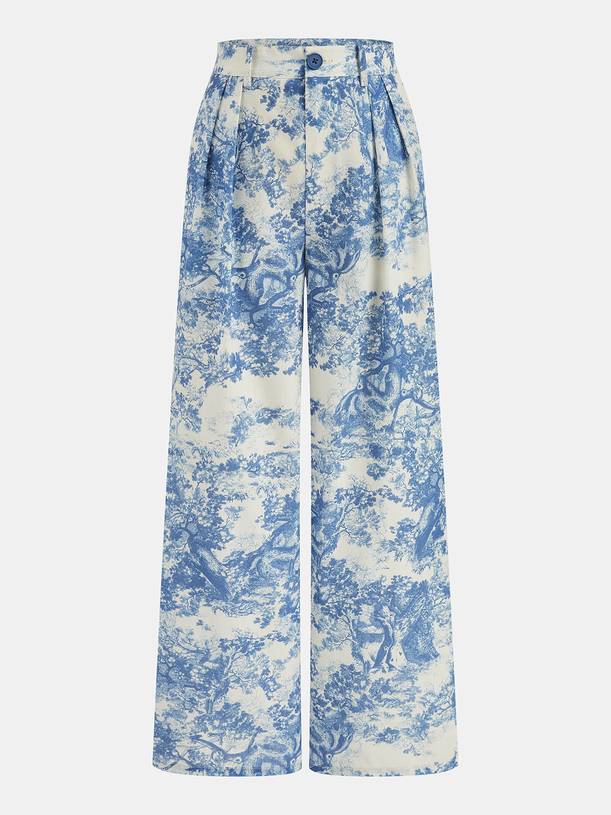 Toile Print Vest & Wide-Leg Pants Set Women's Casual Outfit