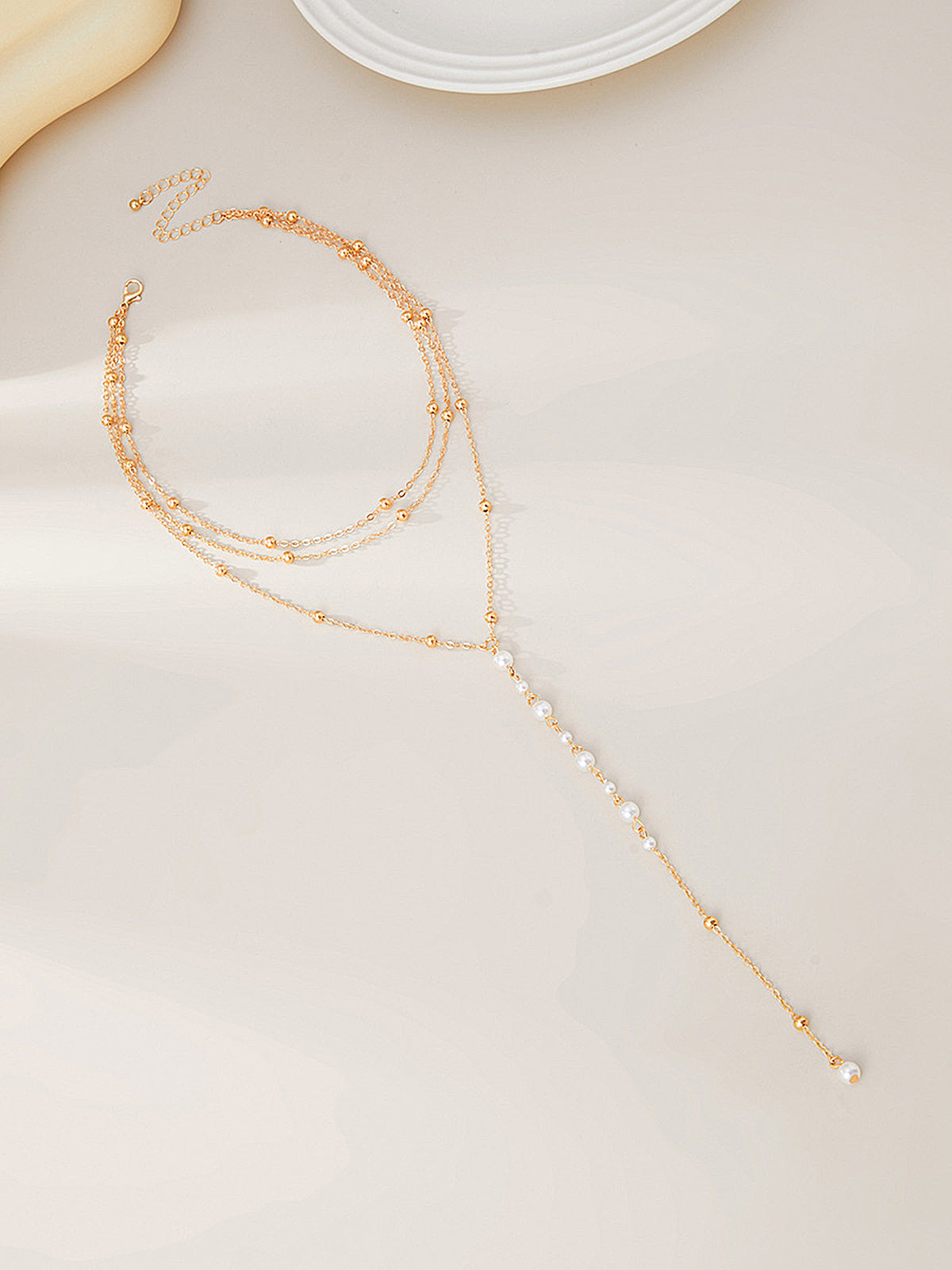 Multi Layered Pearl Drop Necklaces for Women Elegant Bridal Wear