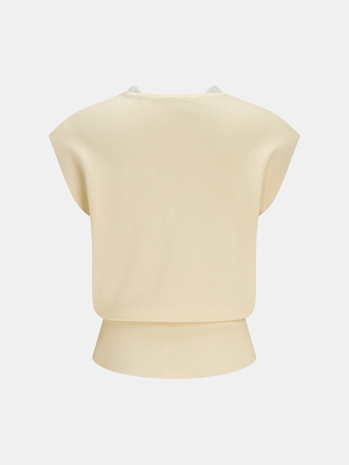Lace Trim V-Neck Knit Top for Women with Long Sleeves