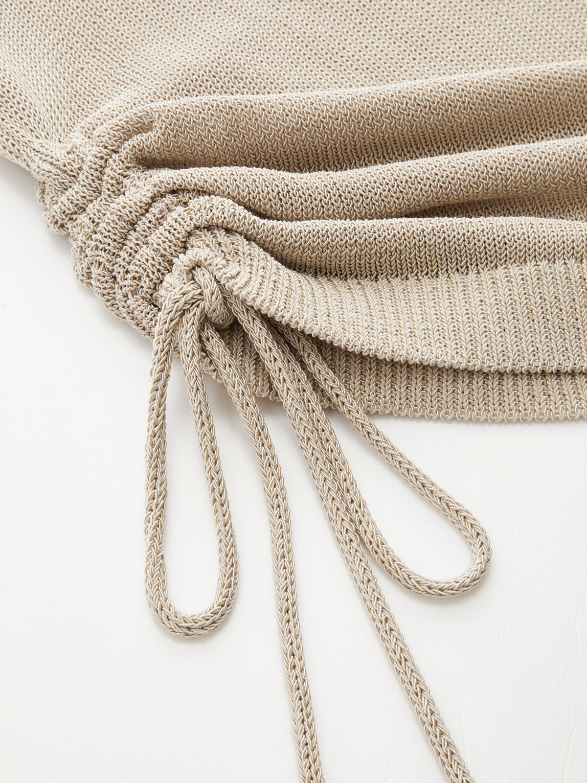 Sleeveless Asymmetric Drawstring Knit Top for Women Comfort Fit