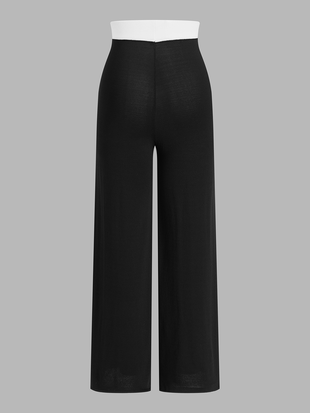 Contrast Trim Knit Vest & Pants Set Trendy Casual Outfit