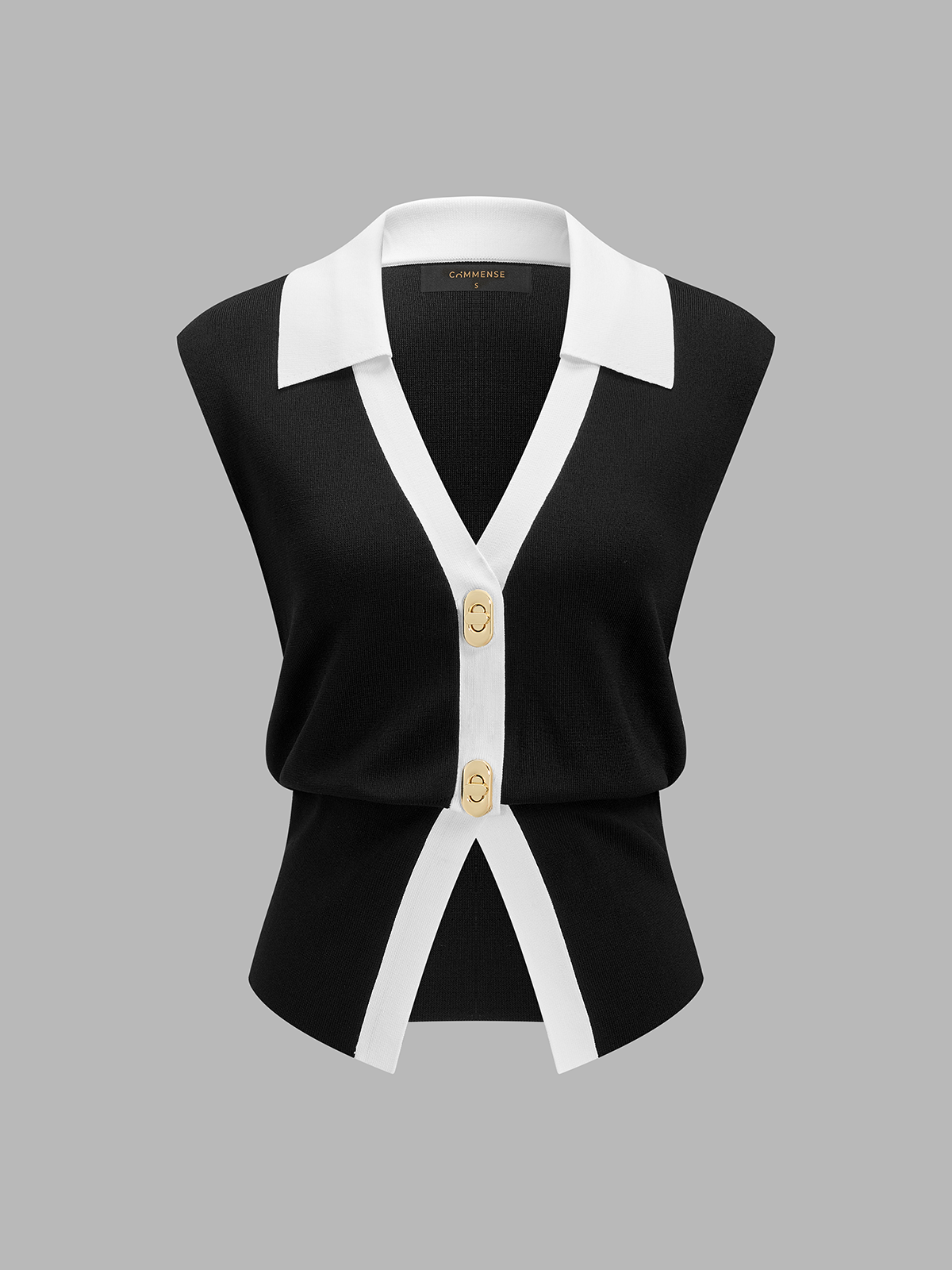 Contrast Trim Knit Vest & Pants Set Trendy Casual Outfit
