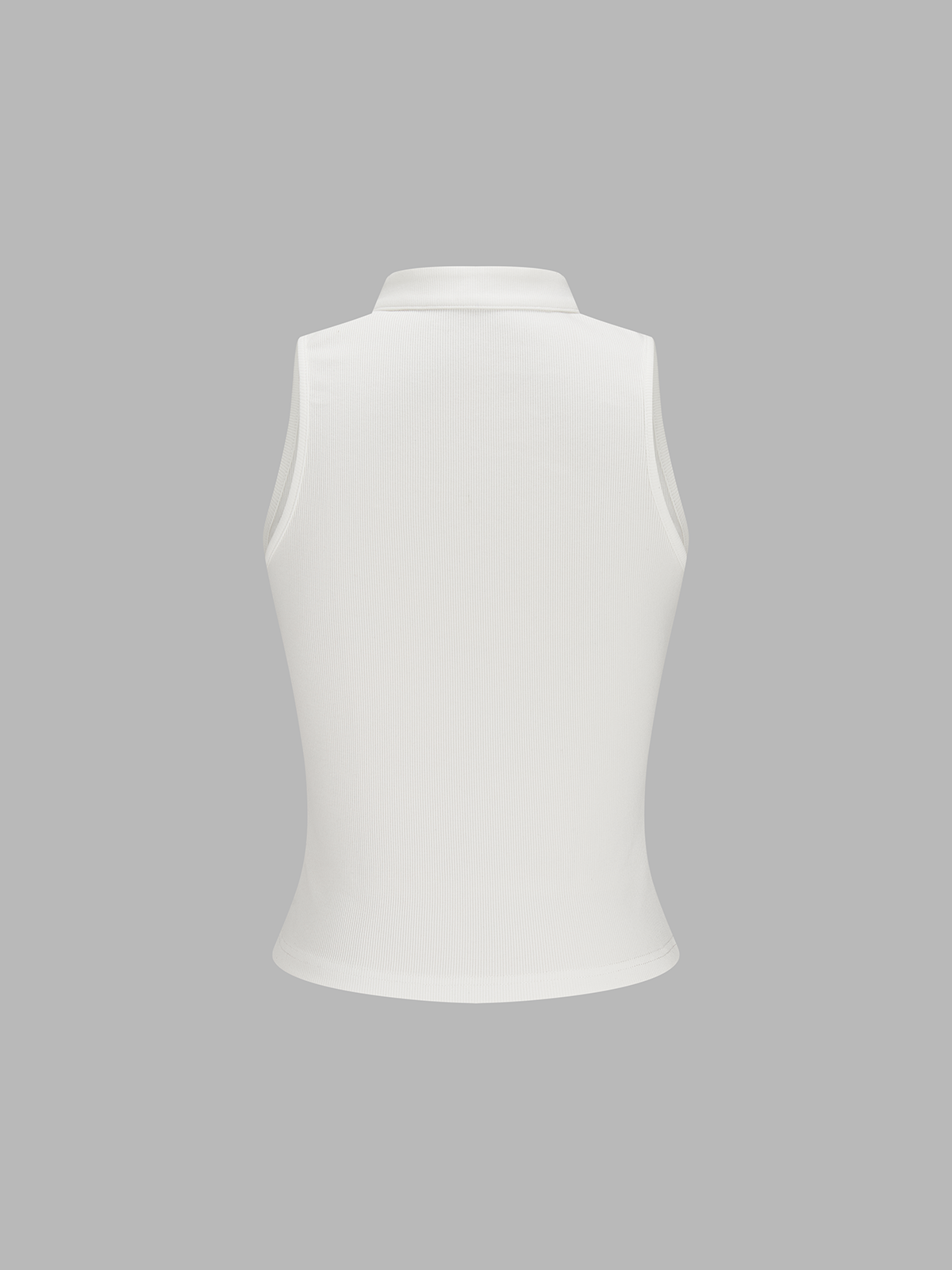 "Frog Button Ribbed Sleeveless Top Casual Summer Fashion"